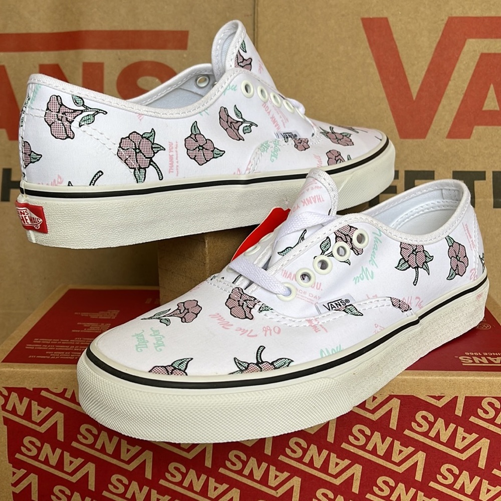 Vans Authentic (Thank You Floral) True White/Trwht sneakers Men’s - Picture 1 of 16